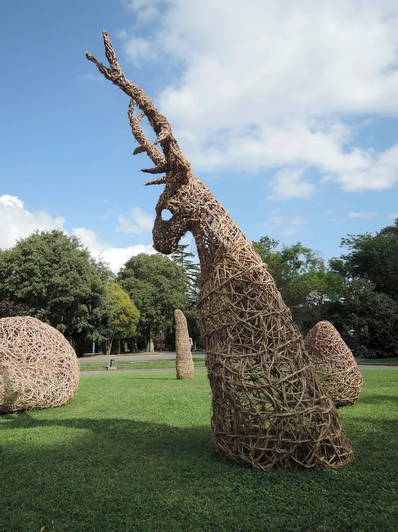 The Stag Turning Its Back on the Castle - Installation (2012) - Wild clematis  by Véronique Matteudi
